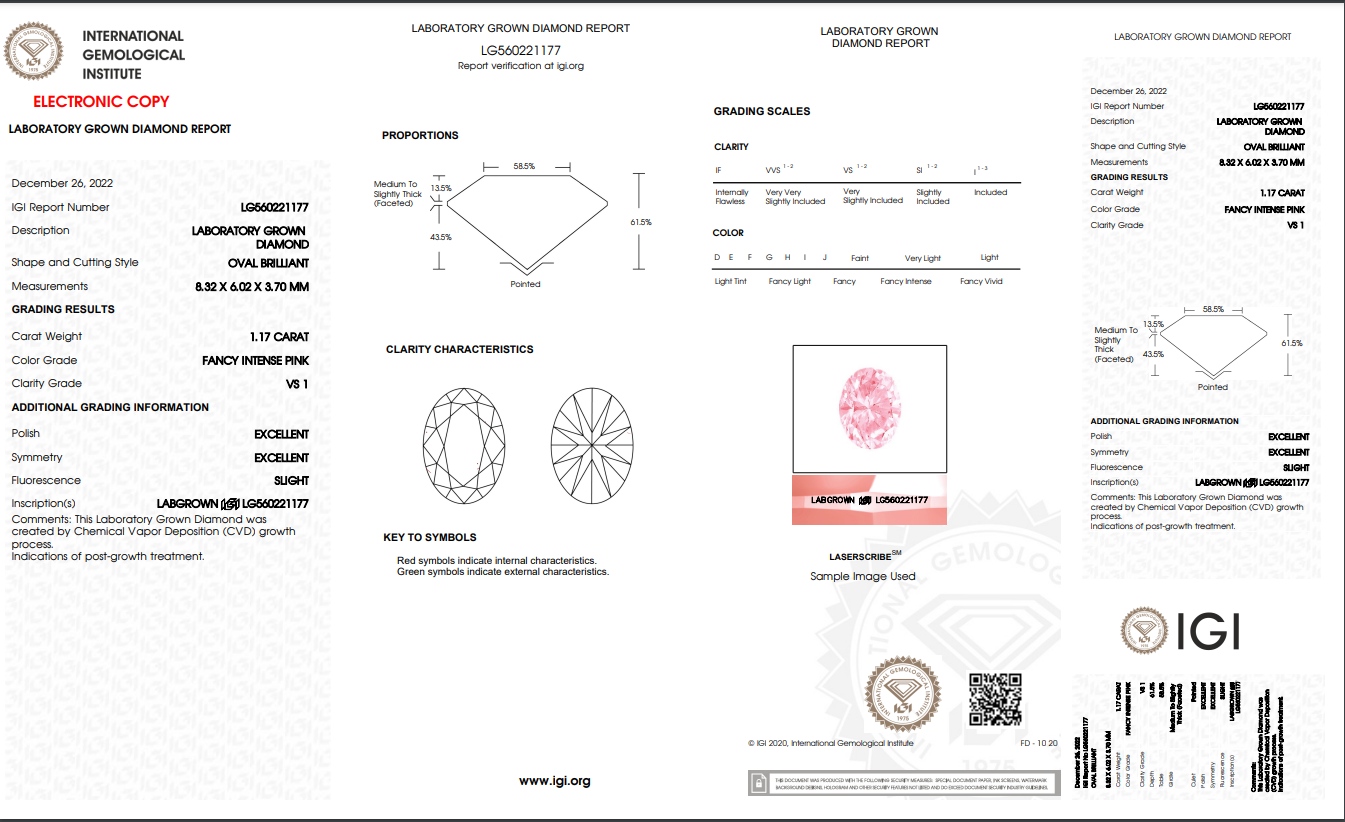 Poppy | Pink Oval Lab Diamond 