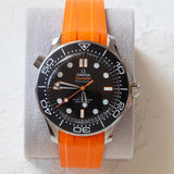 Omega Seamaster Professional Diver 300M 42mm Steel on Rubber Strap (Black Dial) (Copy) 
