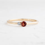 Mini Garnet and Topaz Ring 