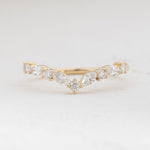 Marquise and Round Diamond Chevron Ring 