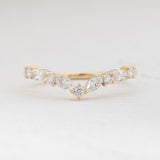 Marquise and Round Diamond Chevron Ring 