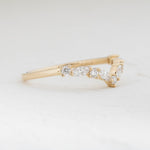 Marquise and Round Diamond Chevron Ring 