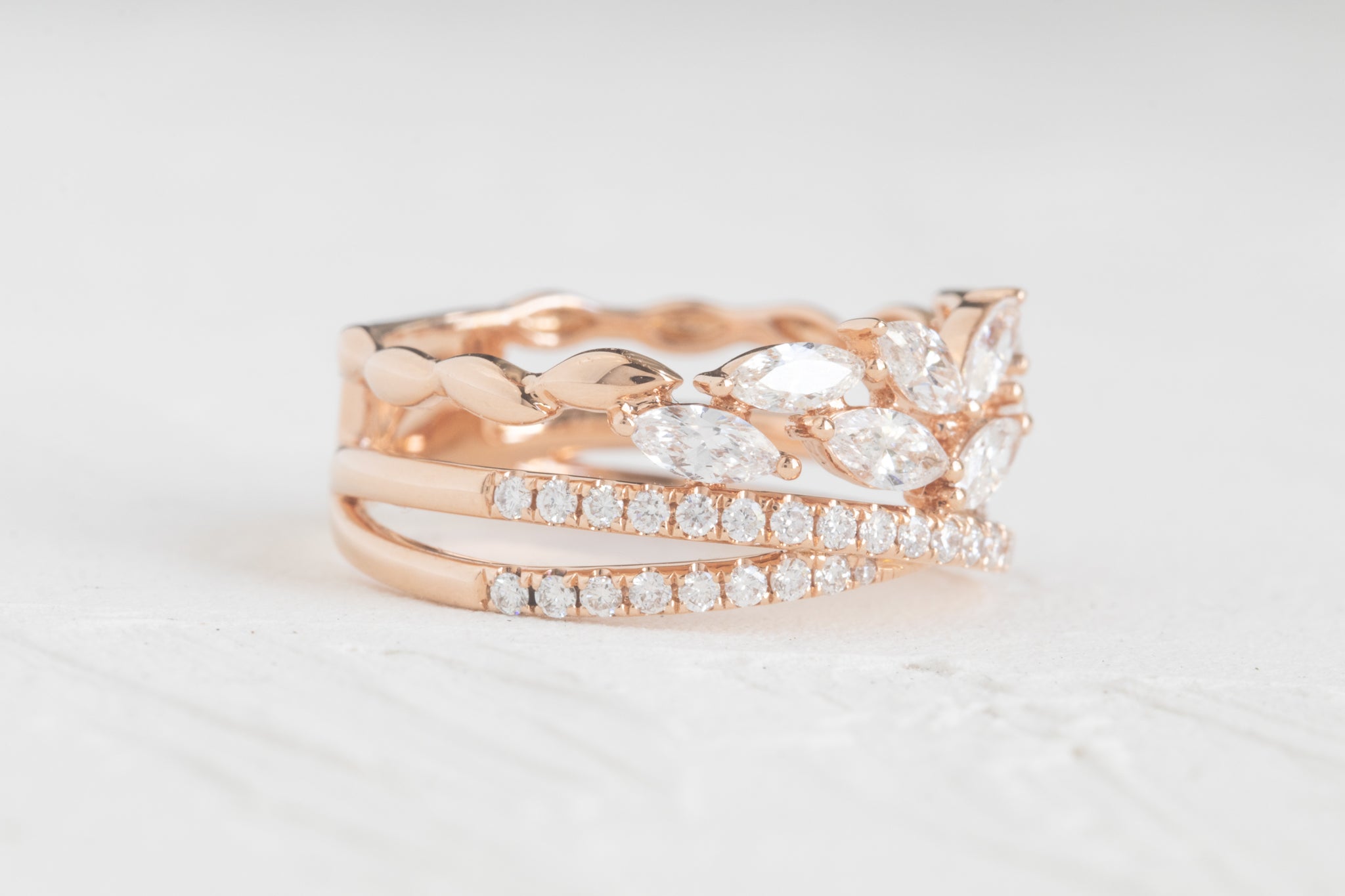 Marquise Twist Diamond Ring 