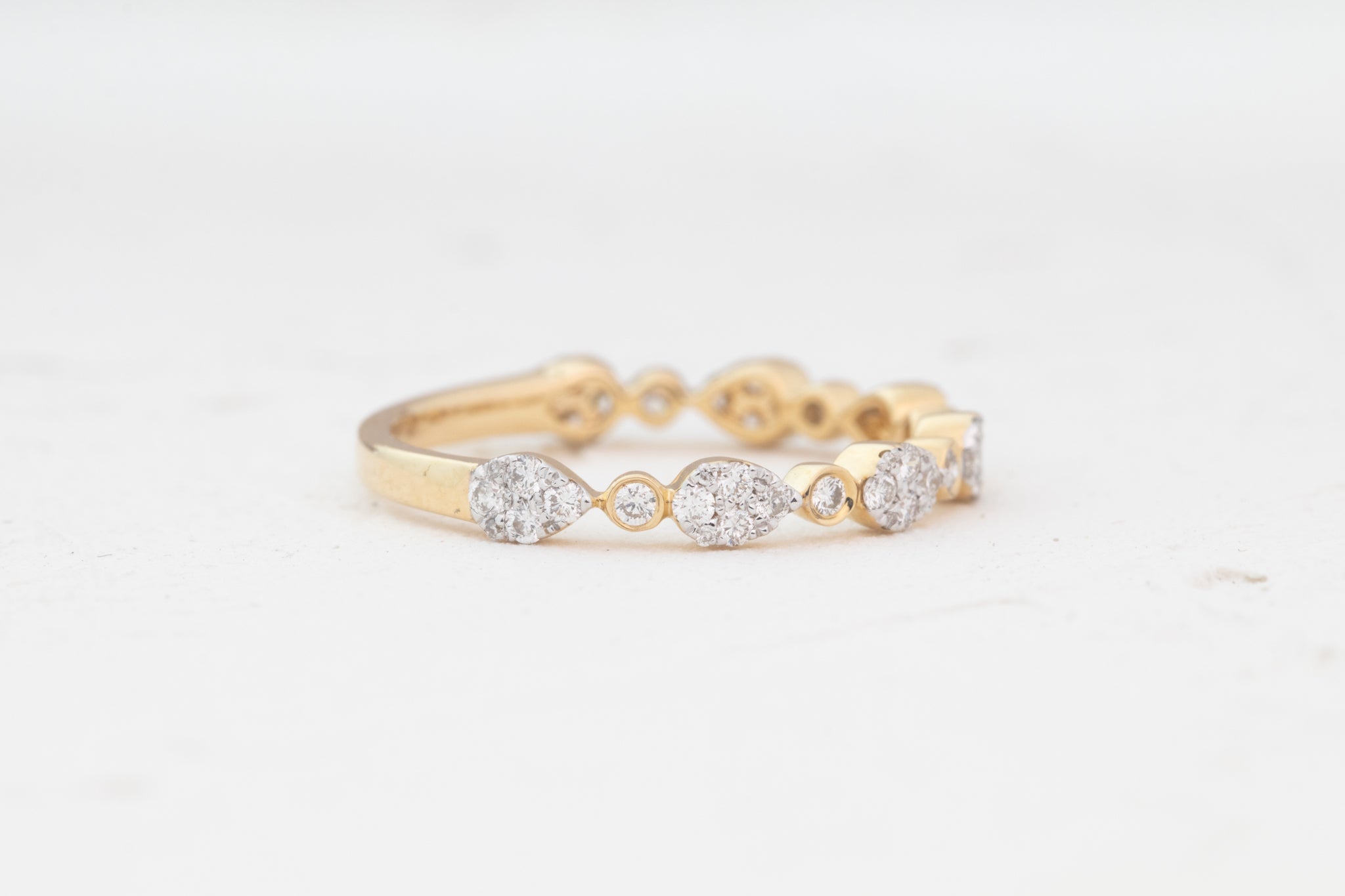Linked Pear Diamond Ring 