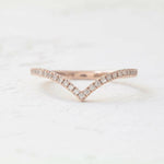 Chevron Diamond Ring in 14K Rose Gold