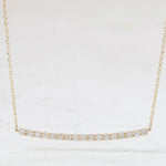 Curved Diamond Bar Necklace 