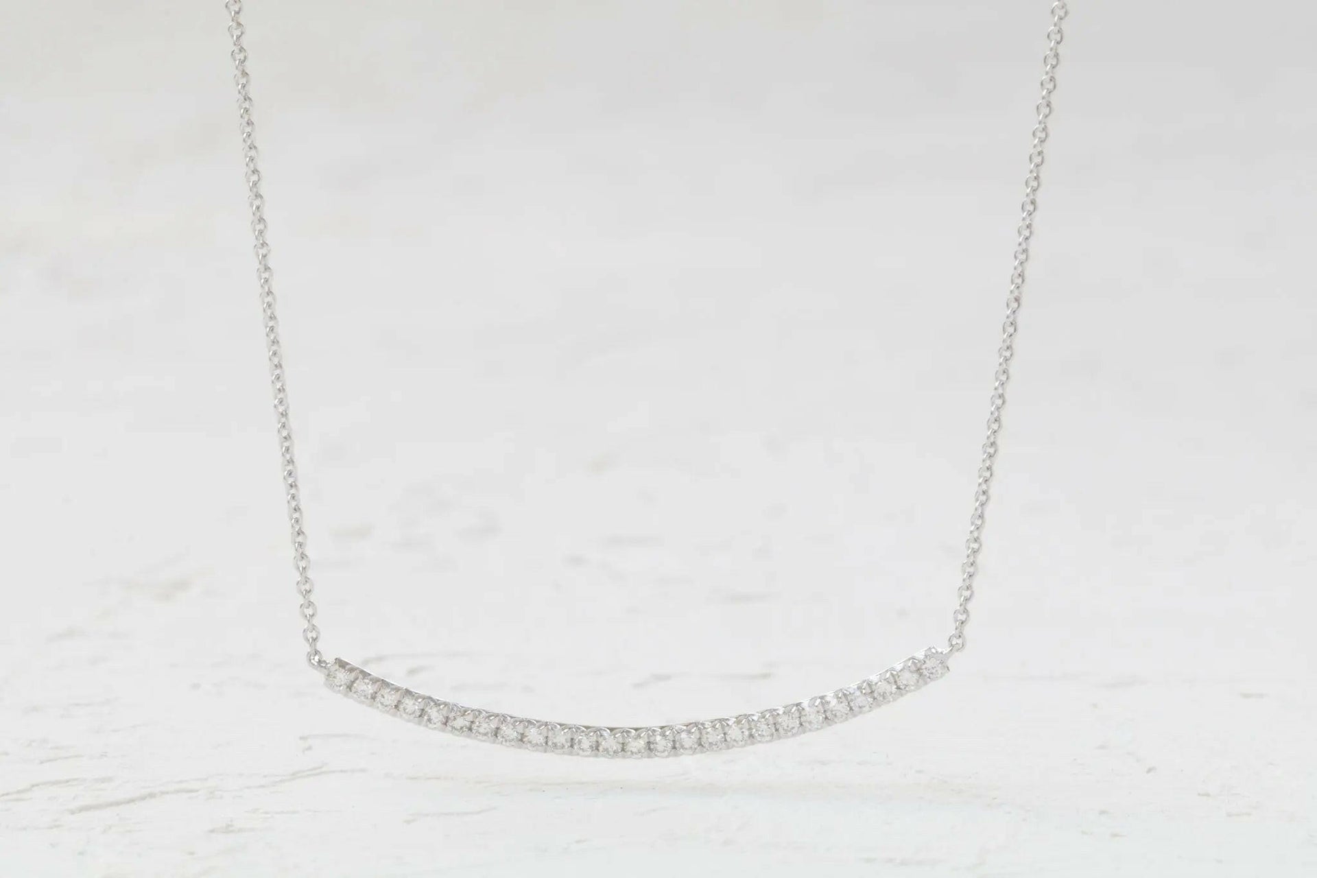 Smiley Diamond Bar Necklace